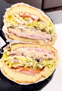 Ghost Sando Shop: XL and XXL Sandwiches on Dutch Crunch Bread!
